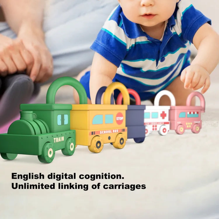 Fidtoy Unlock Train Team – Multiple Train Carriage With Locks for Kids