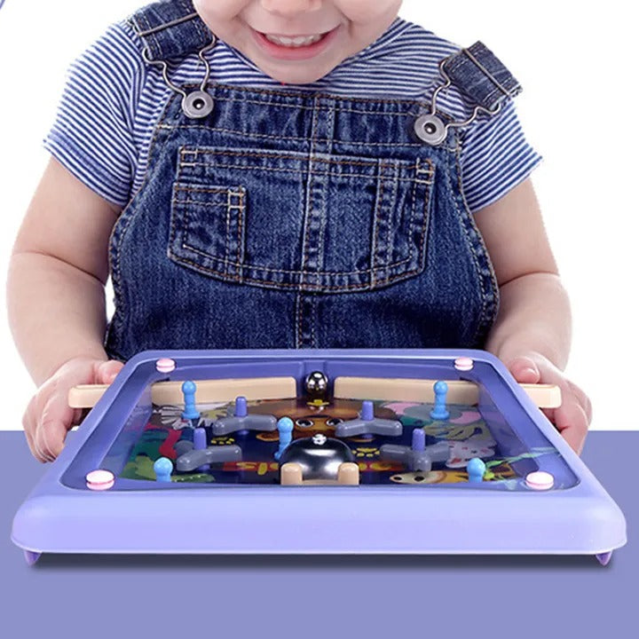 Fidtoy Interactive Hand Pinball Fun Game for Kids Blue Tabletop Arcade Toy for Family Play