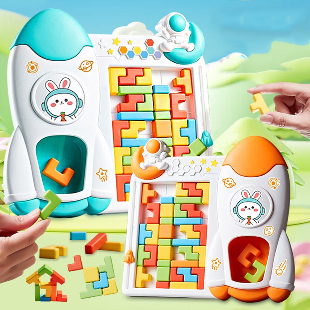 Jeu de défis de blocs de table Tetris Fusée spatiale - 052