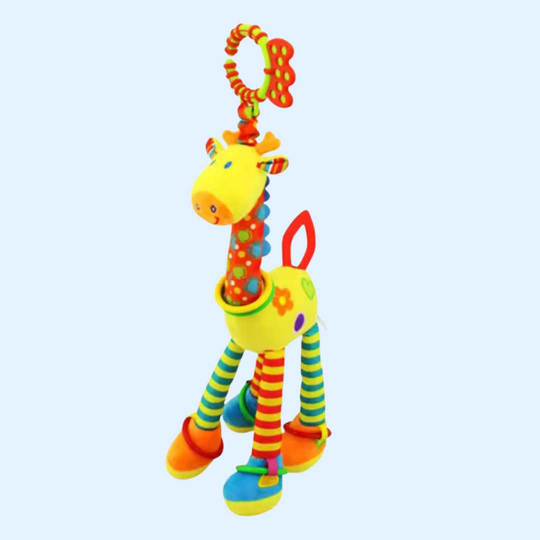 Fidtoy Plush Hanging Giraffe Baby Toy for Car Seat Stroller Sensory Development