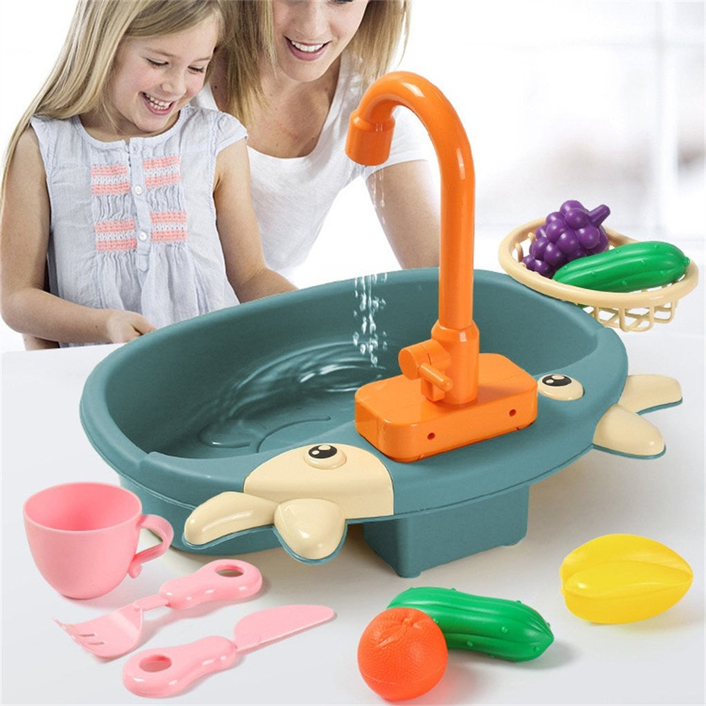 Évier de cuisine Fidtoy pour enfants avec eau courante – Jouet d'imitation pour tout-petits