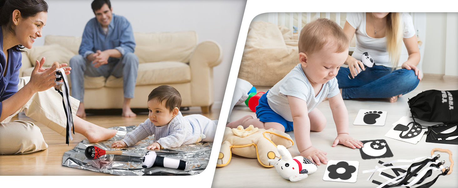 Black & White Sensory Toys for Newborns 0-6M - Early Development Set