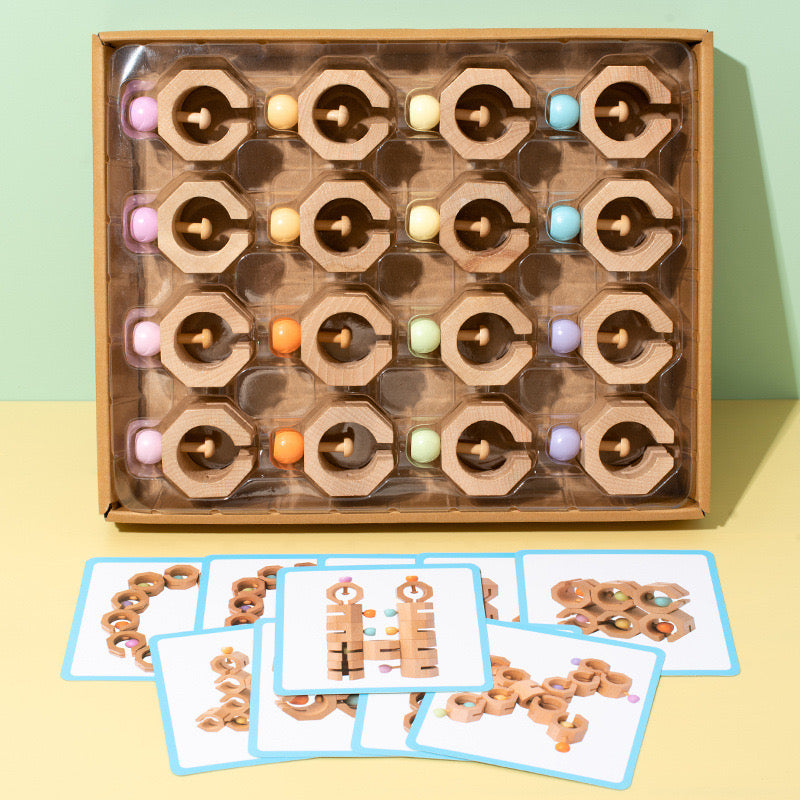 Juego de Madera Creativo con Cartas - Juguetes de Juego Libre