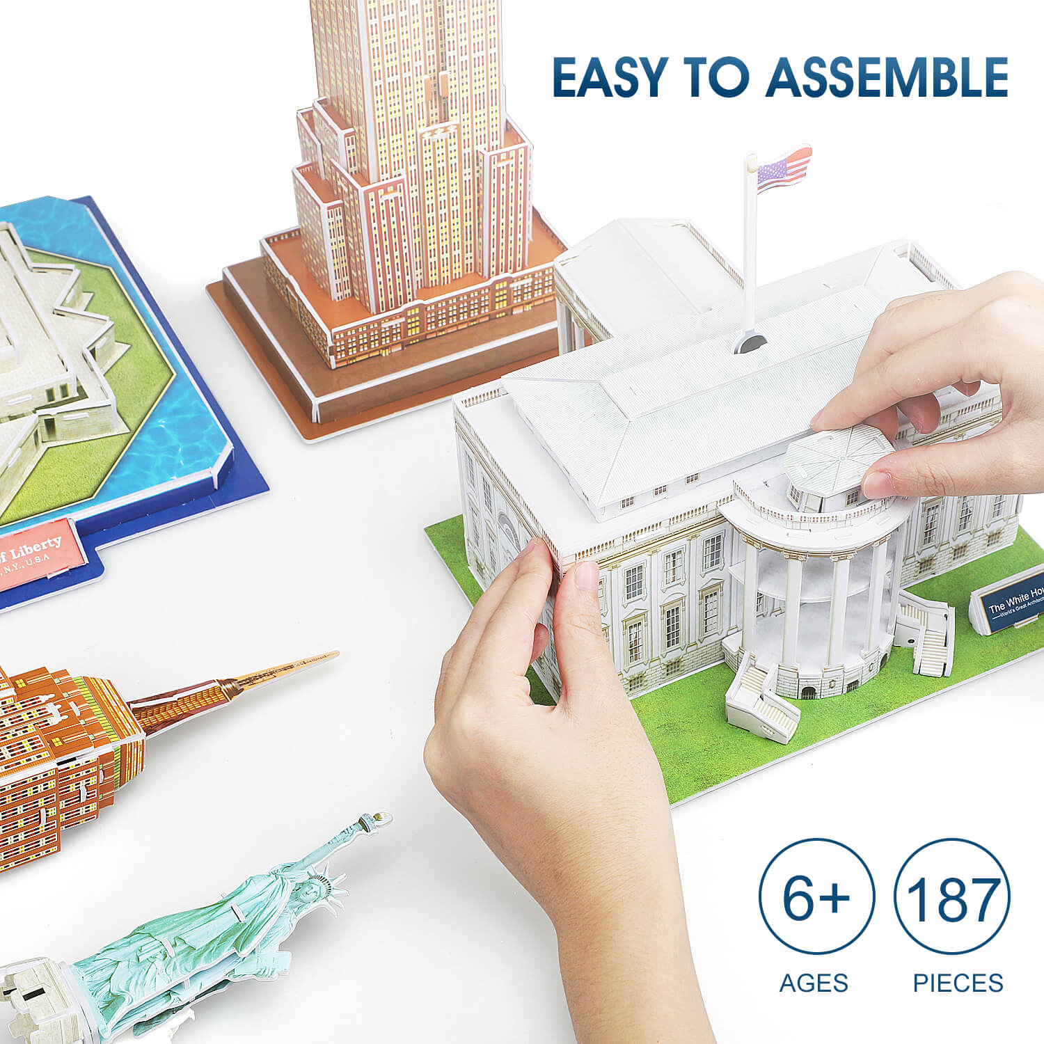 Fidtoy 3D Landmark Puzzle Set for Kids and Adults