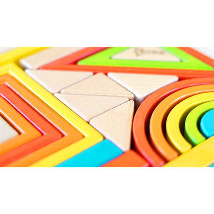 Juego de bloques de madera premium Bloques creativos Bloques arcoíris y más - Juguetes de madera de diseño abierto