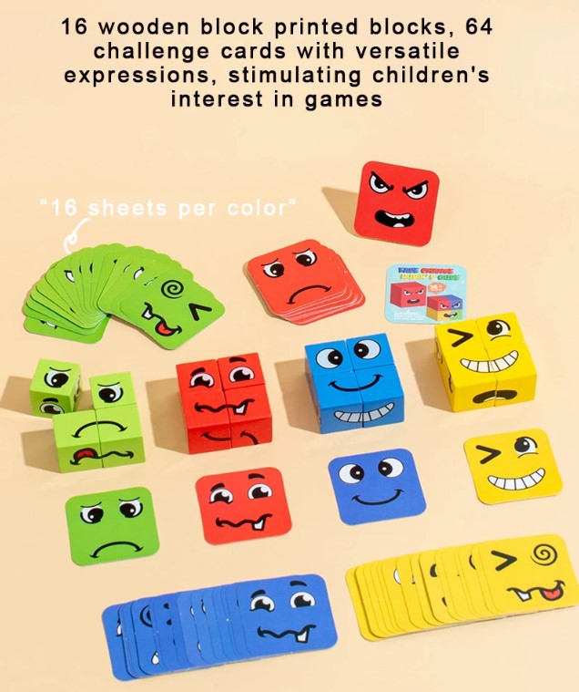 Jeu de course de grimaces - Jeu en bois écologique