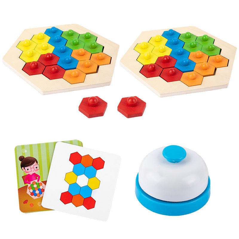 Puzzle en bois multijoueur motif nid d'abeille - 576