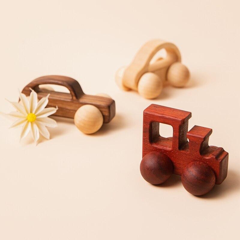 Fidtoy Wooden Car Set for Toddlers – 3 Piece Baby Push and Roll Toy Cars