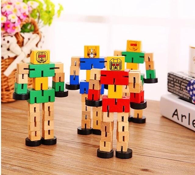 DIY Wooden Robot Transformation Twisting Blocks - 715