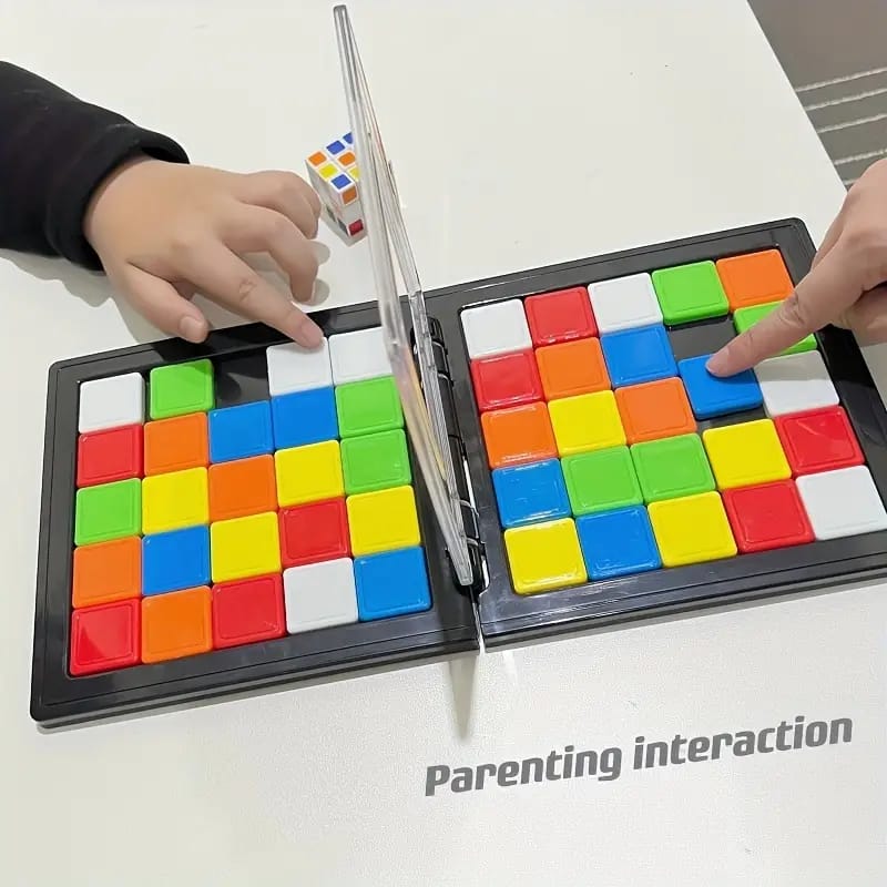 Fidtoy Multiplayer Magic Square Block Puzzle Game for Kids 5+ Portable Two Player Pattern Matching Board
