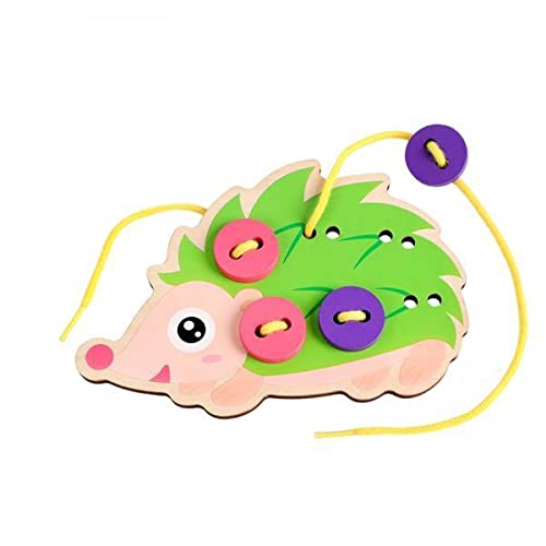 LOOM TREE® 2xBaby Wooden Lacing Threading Toys Sew On Buttons Kids Montessori Aids