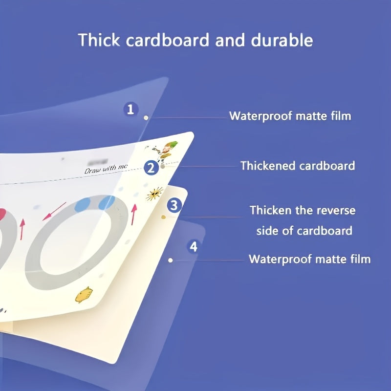 Cuaderno mágico reutilizable Fidtoy para practicar para niños pequeños – Juguete de aprendizaje de escritura y dibujo que se limpia