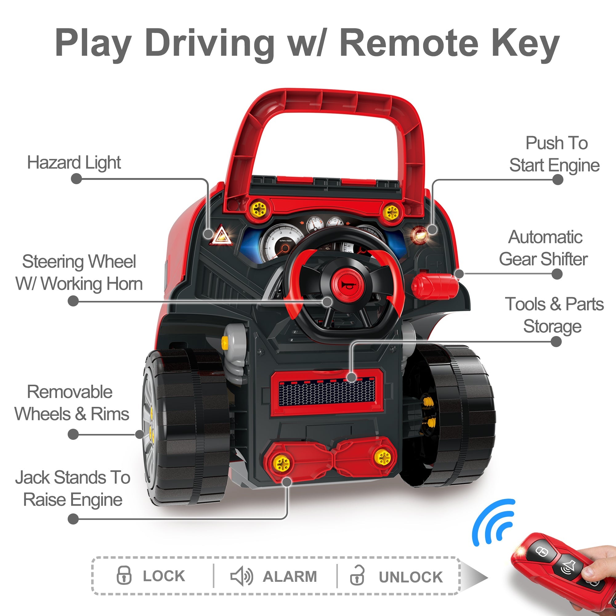 Juego de juguete Fidtoy para reparación de motor de camión para niños a partir de 3 años Juego mecánico