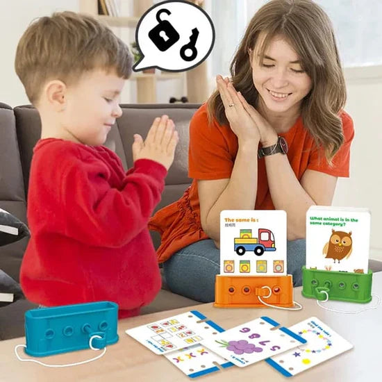 Fidtoy Montessori Lock Pick Activity with 40 Challenge Cards