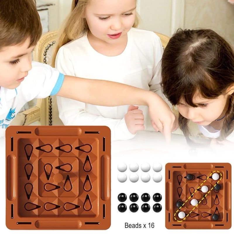 Juego de Mesa de Estrategia de Ajedrez con Canicas Lógicas - 08A