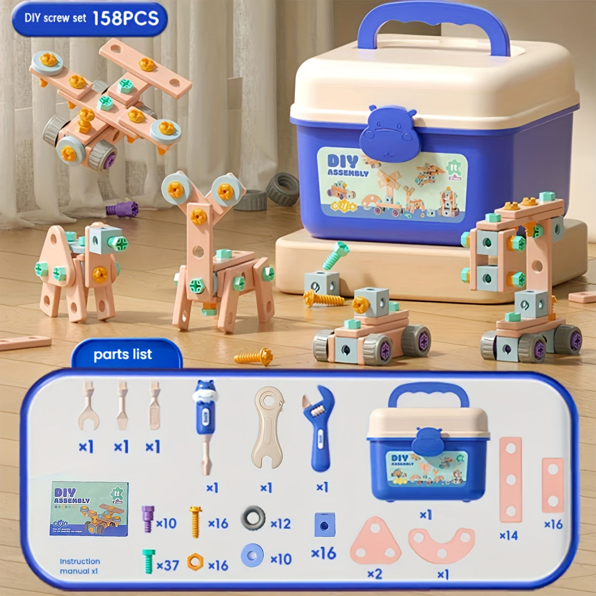 Fidtoy Kit de tournevis créatif pour tout-petits - Apprentissage STEM et motricité fine