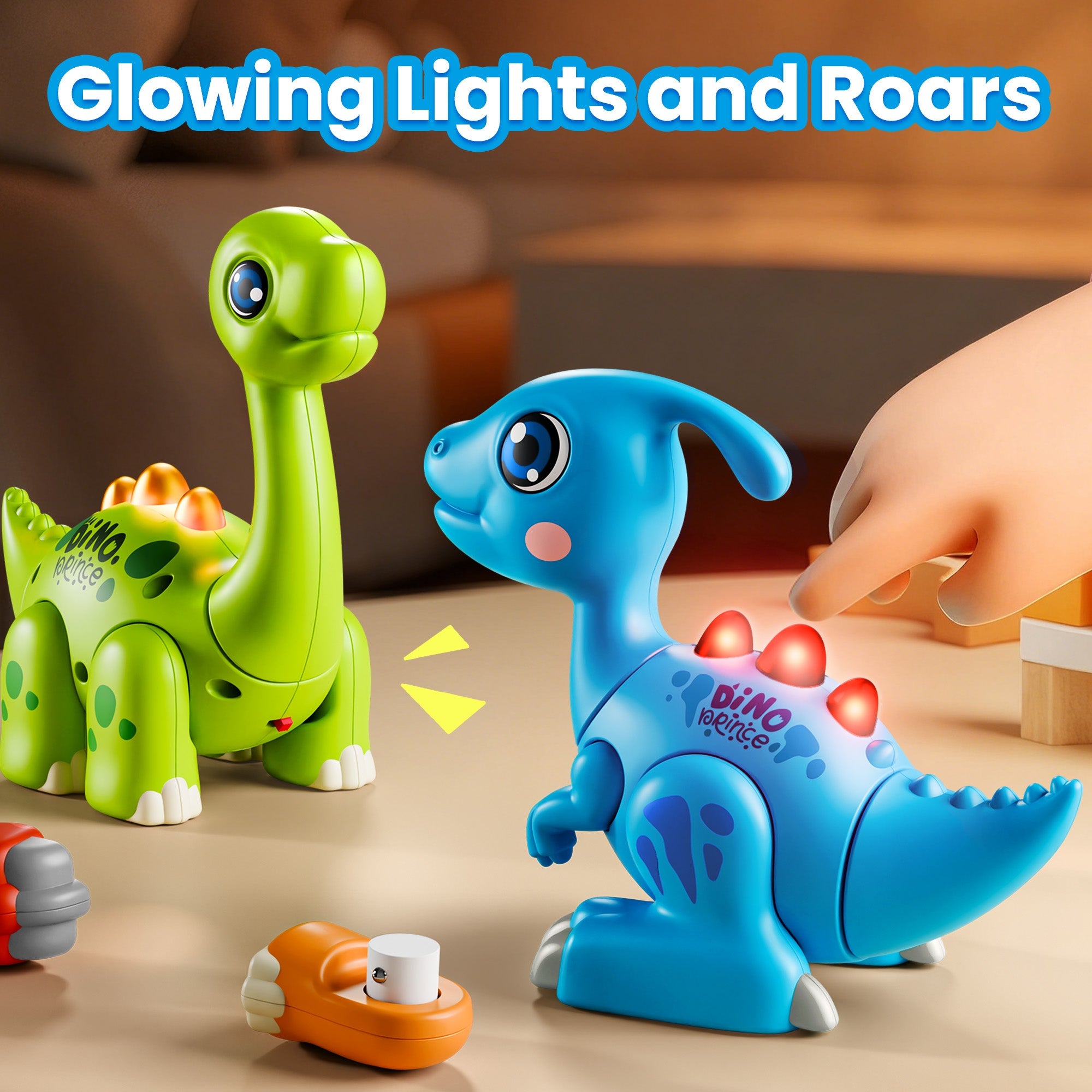 Fidtoy Jouet à assembler Dinosaure avec lumières et sons pour tout-petits