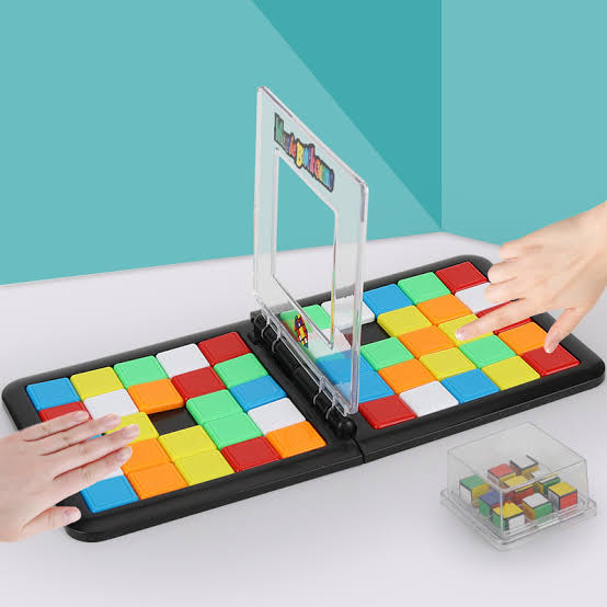 Fidtoy Multiplayer Magic Square Block Puzzle Game for Kids 5+ Portable Two Player Pattern Matching Board