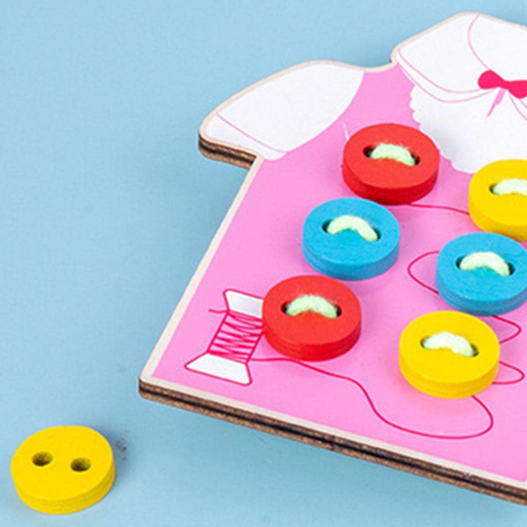 UJEAVETTE Montessori Juguetes Educativos Juguetes de Enhebrar para Niños Pequeños Regalos Ropa Rosa