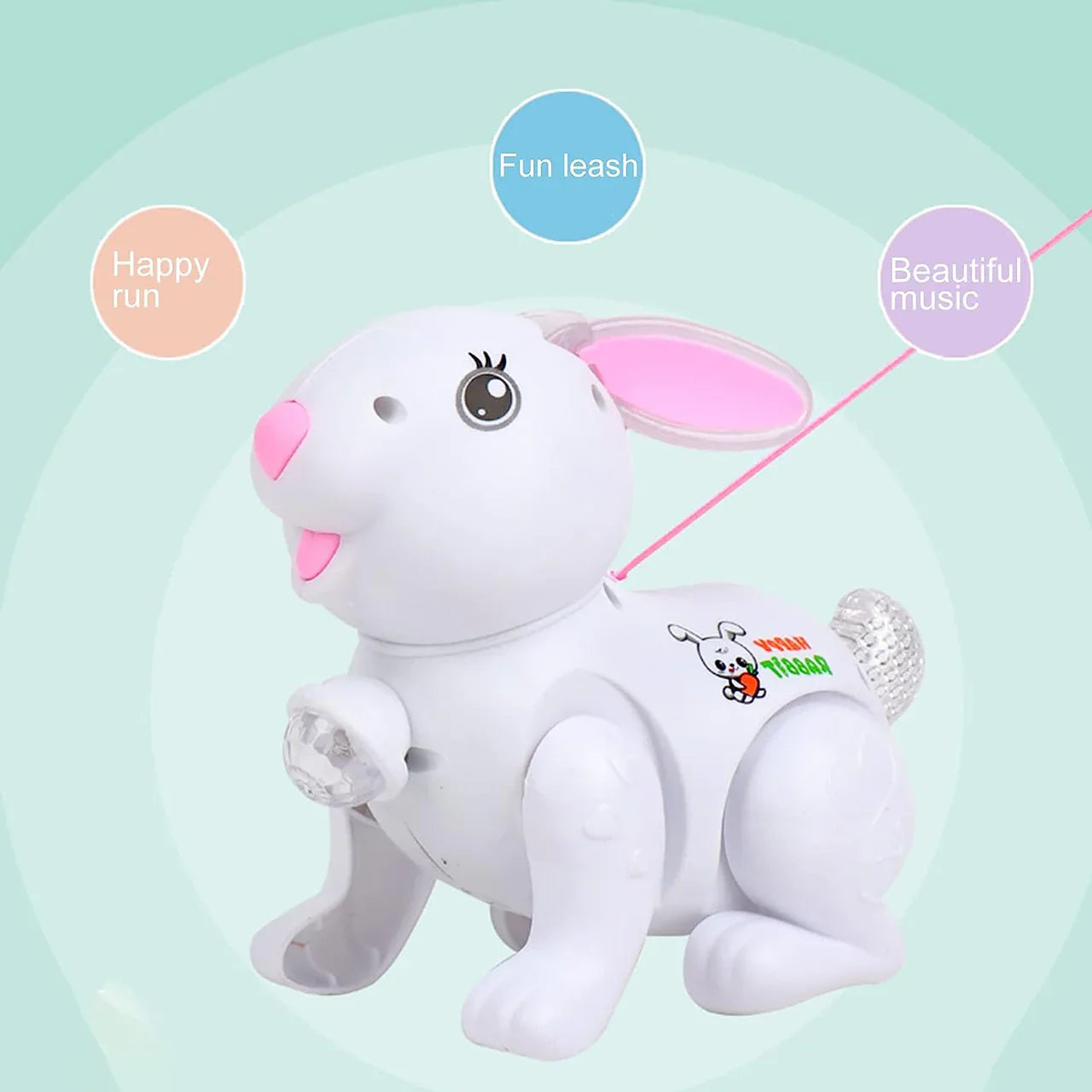 Lapin musical Fidtoy avec lumières, sons et fonction de saut