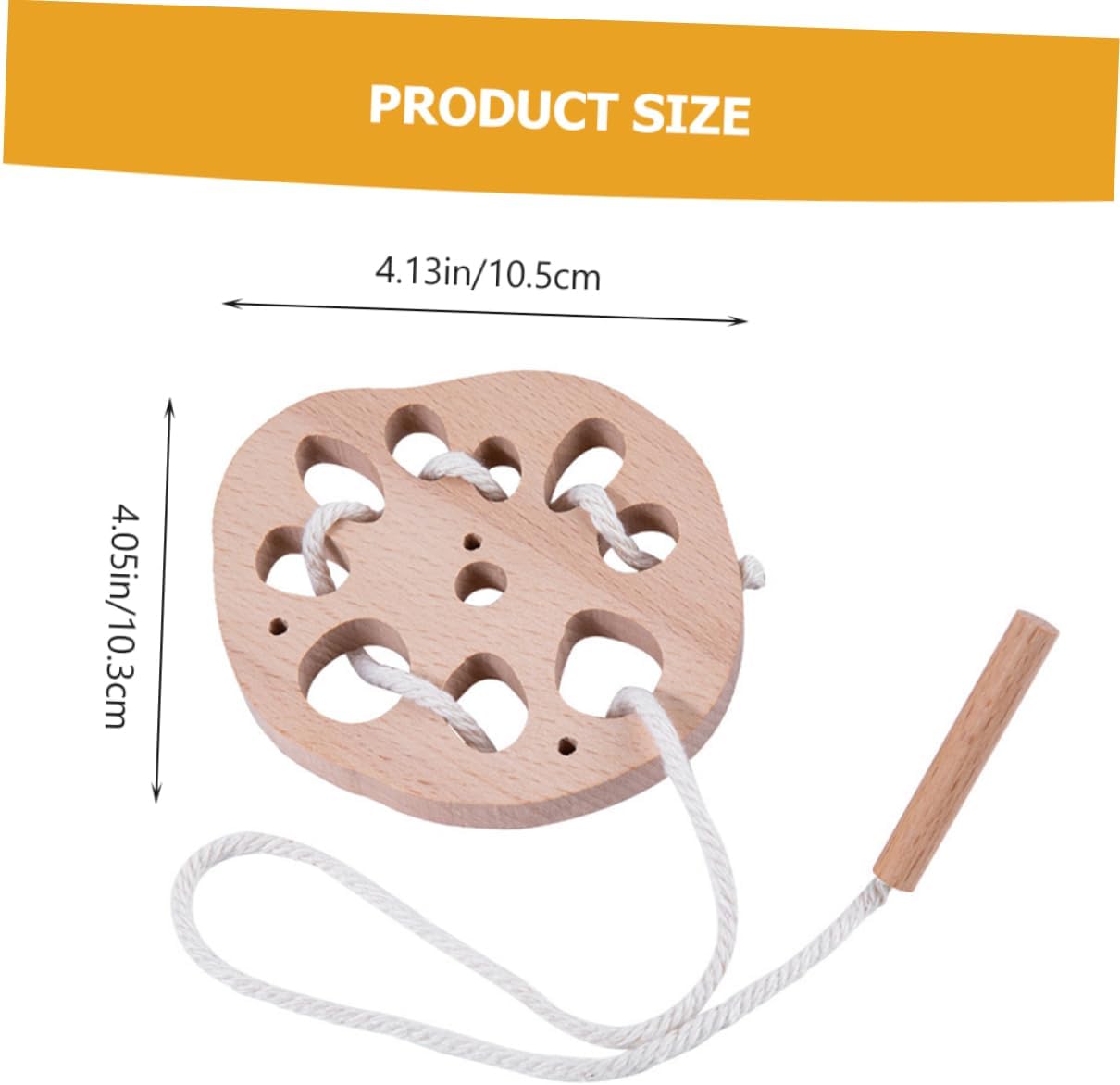 Juguetes de madera de loto con cuerda para que los niños aprendan la coordinación mano-ojo, juego de ensartar para niños
