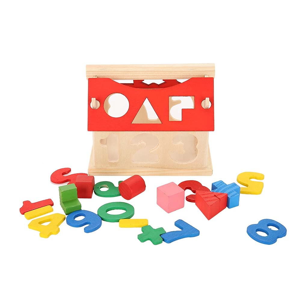 Fidtoy Wooden Number House Toy for Kids | Montessori Counting and Shape Learning