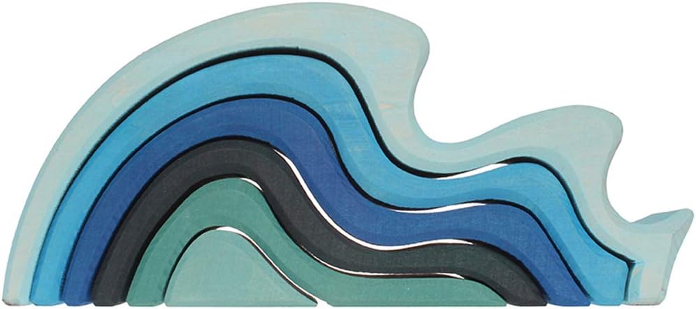 Fidtoy Sea Waves Rainbow Toys Wooden Stacking Toy for Kids