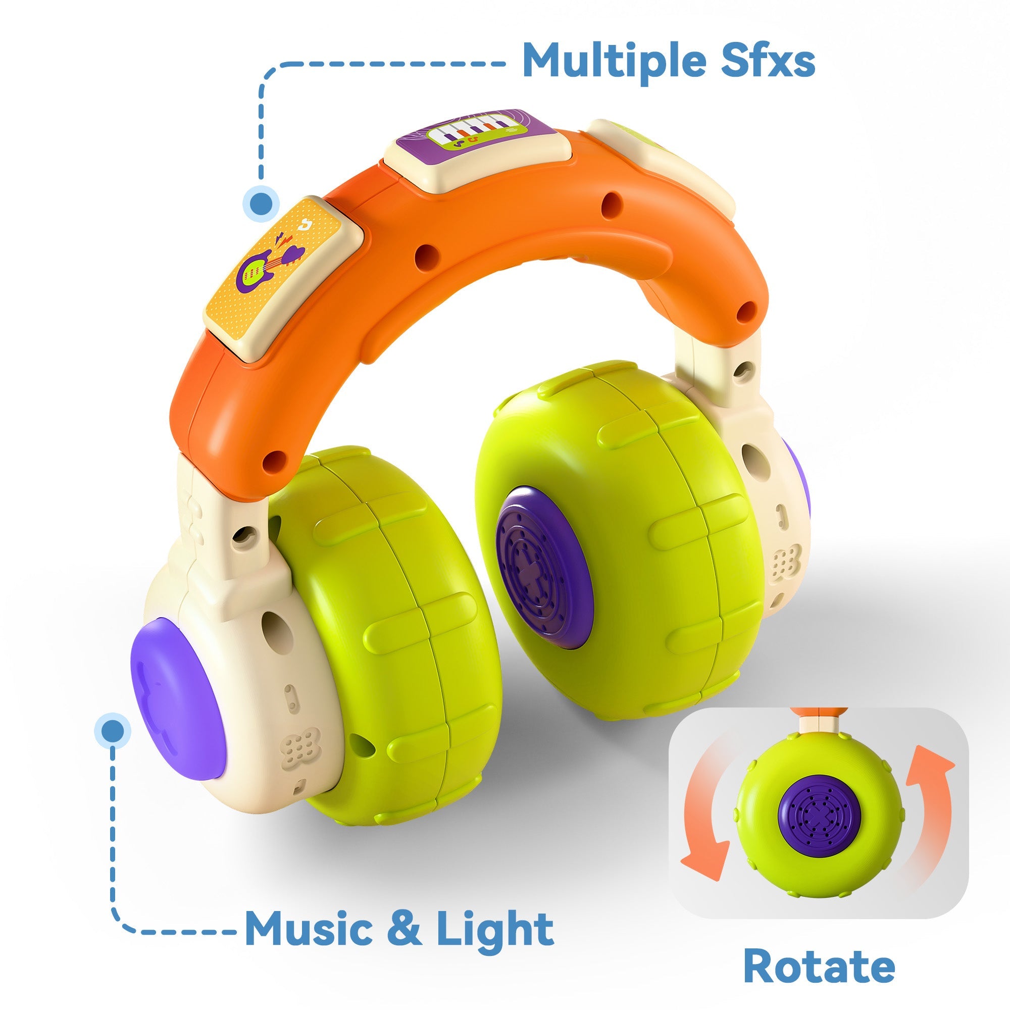 Fidtoy Ensemble Casque Musical et Jouet Souris pour Bébé