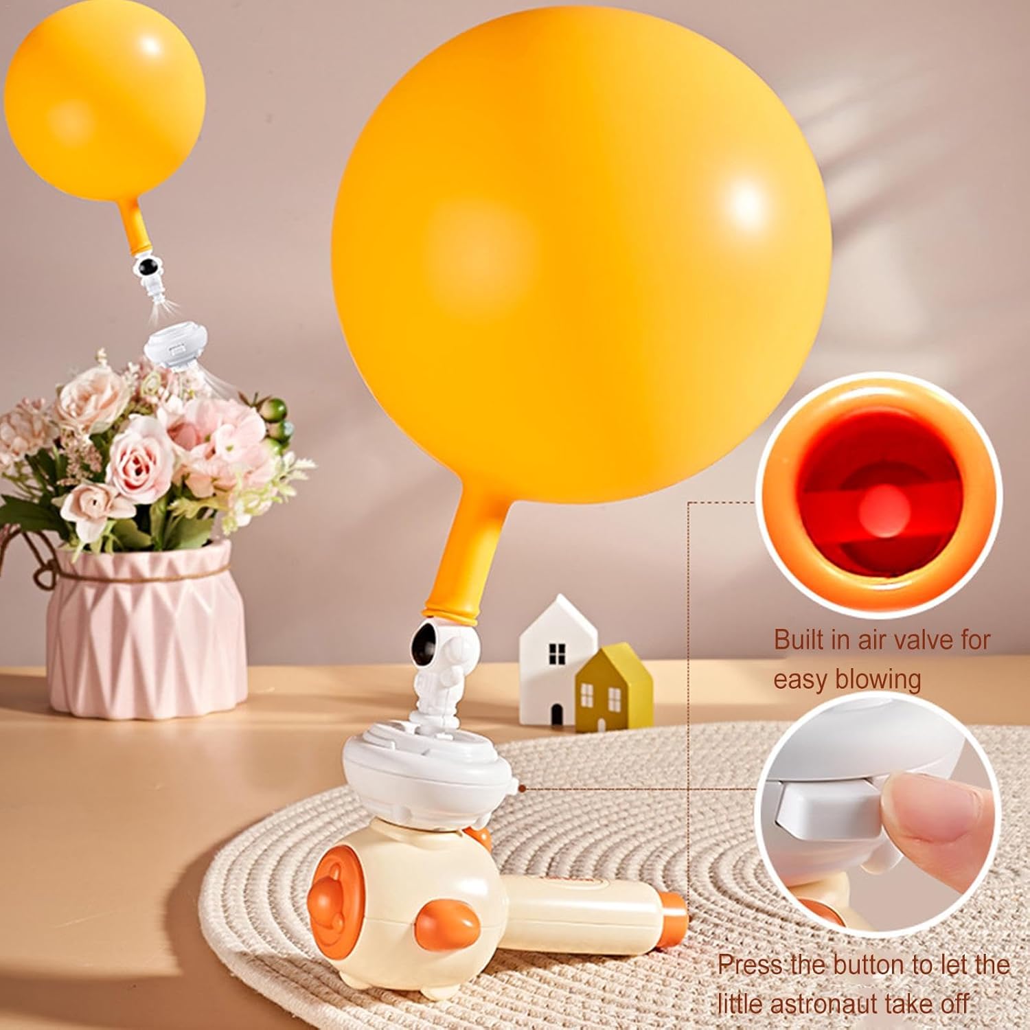Fidtoy 3 en 1 Souffleur Flottant Ballon Jouet d'Activité pour Enfants – Jouet Montessori d'Entraînement Respiratoire avec Balle Flottante, Lanceur de Ballons et Sifflet pour les 3 ans et plus
