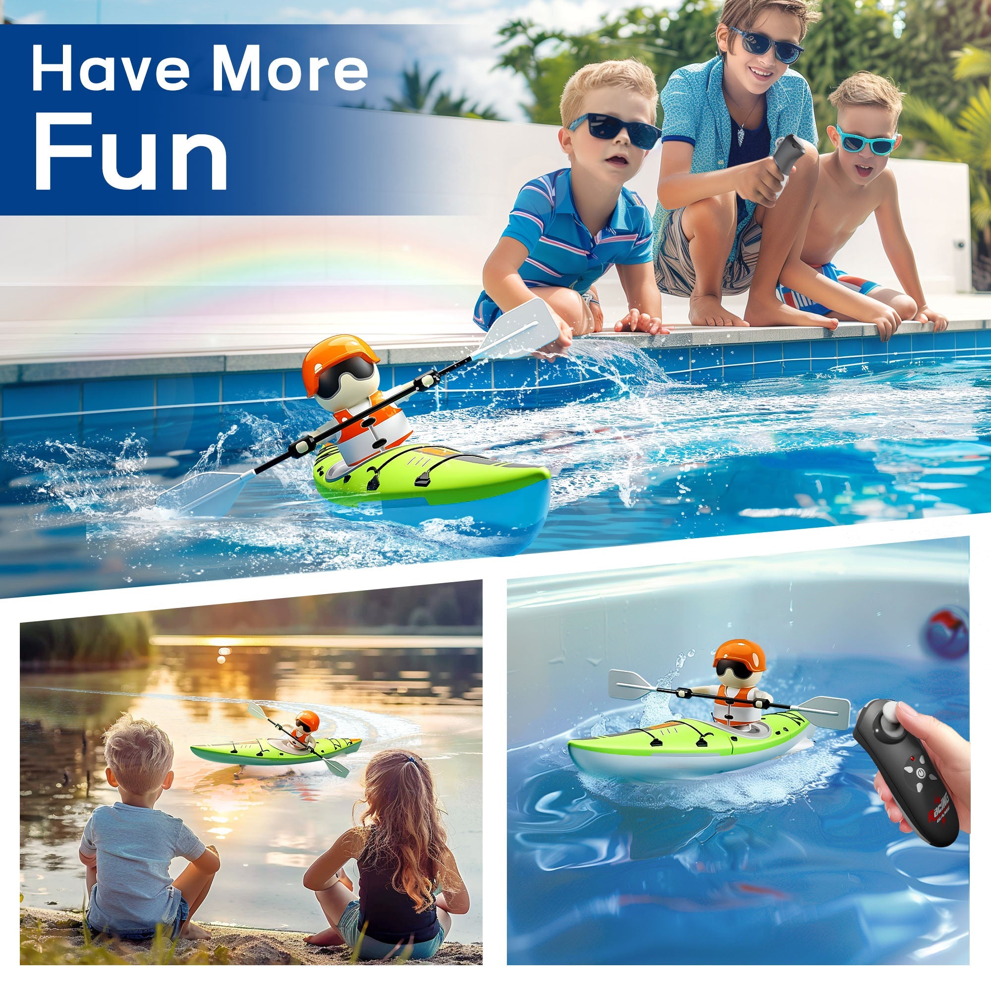 Jouet Fidtoy RC Kayak télécommandé pour enfants
