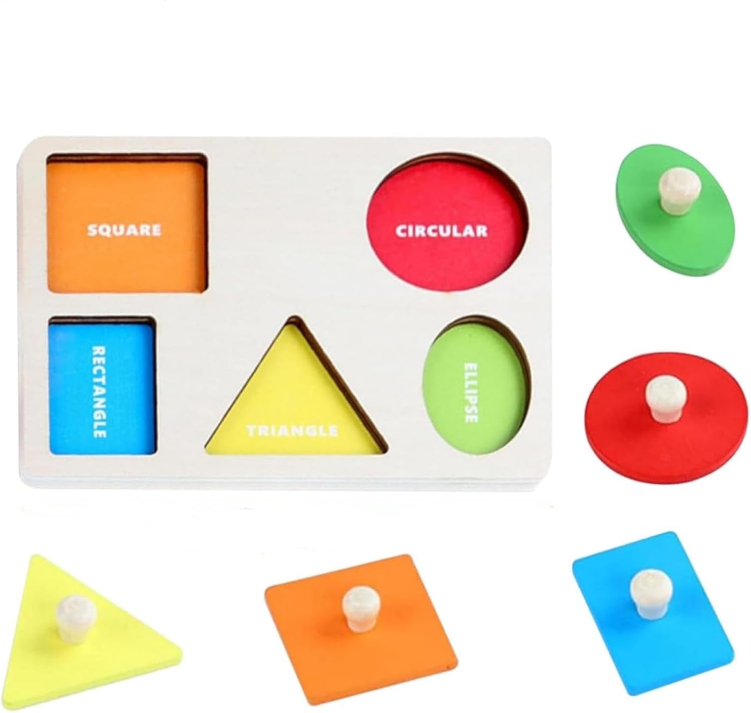 Fidtoy Rompecabezas de Formas de Madera Montessori Juguete de Clasificación de Formas para Niños Pequeños Reconocimiento de Colores Rompecabezas Geométrico Habilidades Motoras Finas Juguete de Aprendizaje Temprano Regalo