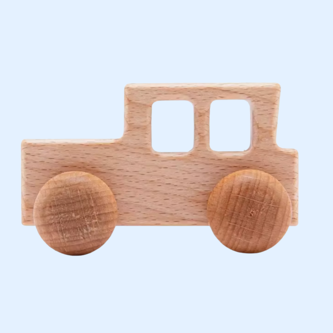 Fidtoy Wooden Wonder Wheels First Car Toy for Toddlers Montessori Learning