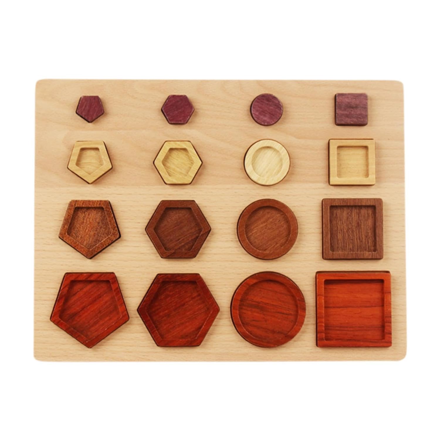 CALANDIS™ Puzzle en bois formes géométriques jouet Montessori pour garçons, filles et bébés | Jouets de développement pour bébés | Jouets pour bébés