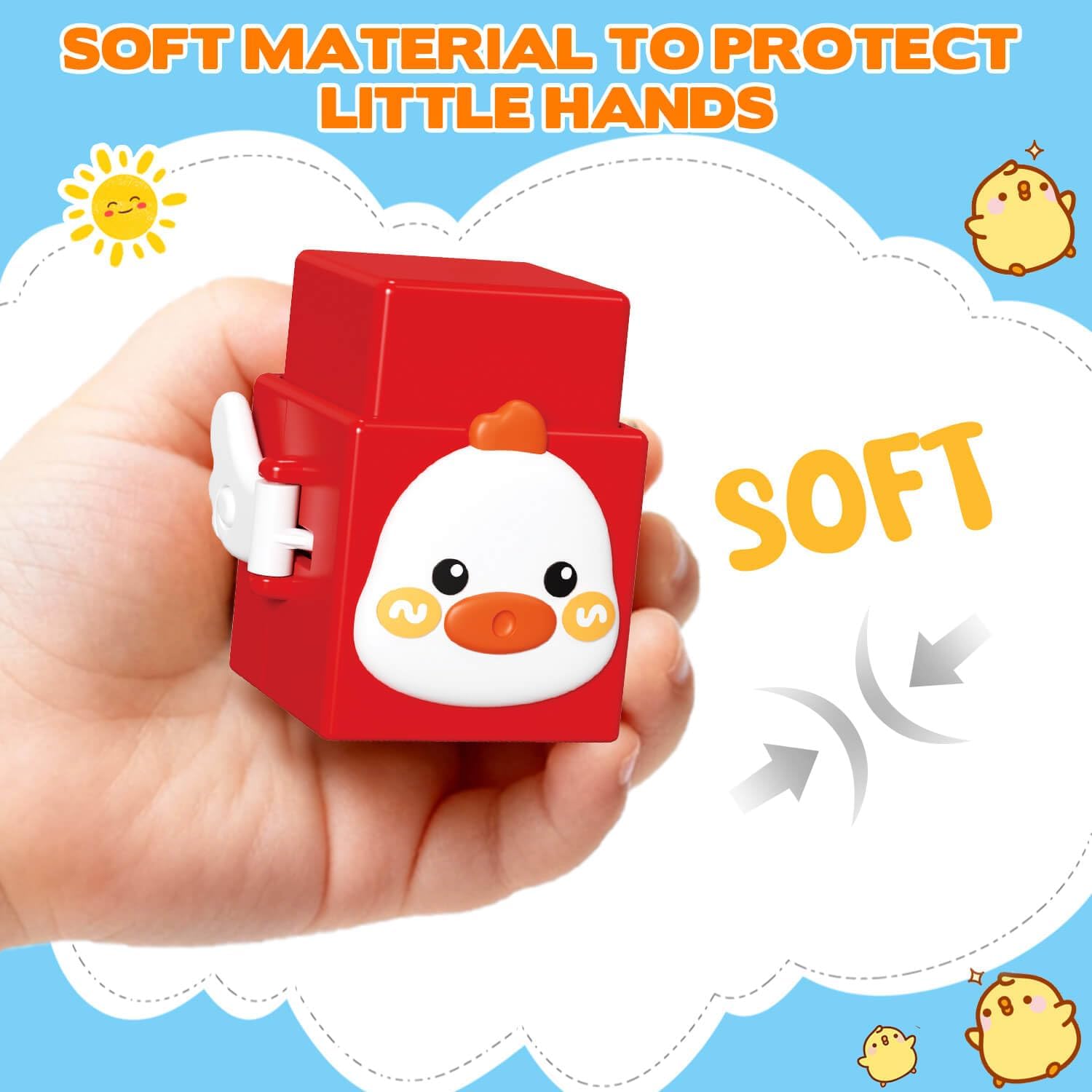 Fidtoy Jouet à empiler animaux pour tout-petits, jouet d'apprentissage interactif pour enfants de 1, 2, 3 ans, motricité fine, développement précoce, reconnaissance des couleurs