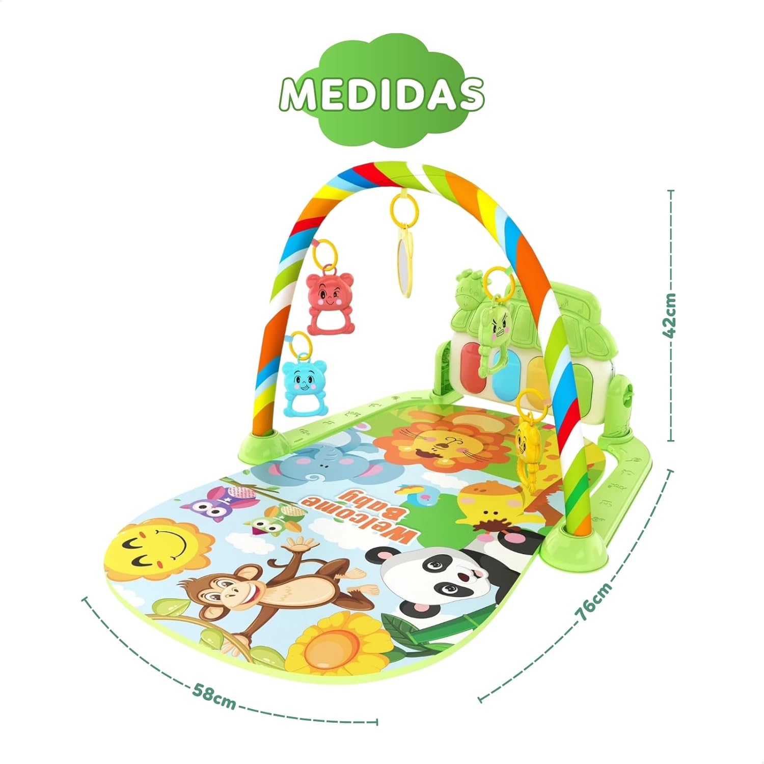 Tapis de jeu musical Fidtoy pour bébés et tout-petains – Jouets d'éveil interactifs et sensoriels