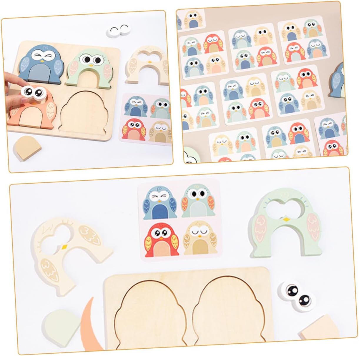 Fidtoy Rompecabezas de Expresiones de Animales Montessori, Juguete de Madera para Niños, Aprendizaje Emocional, Asociación de Caras, Habilidades Motoras Finas, Regalo Educativo