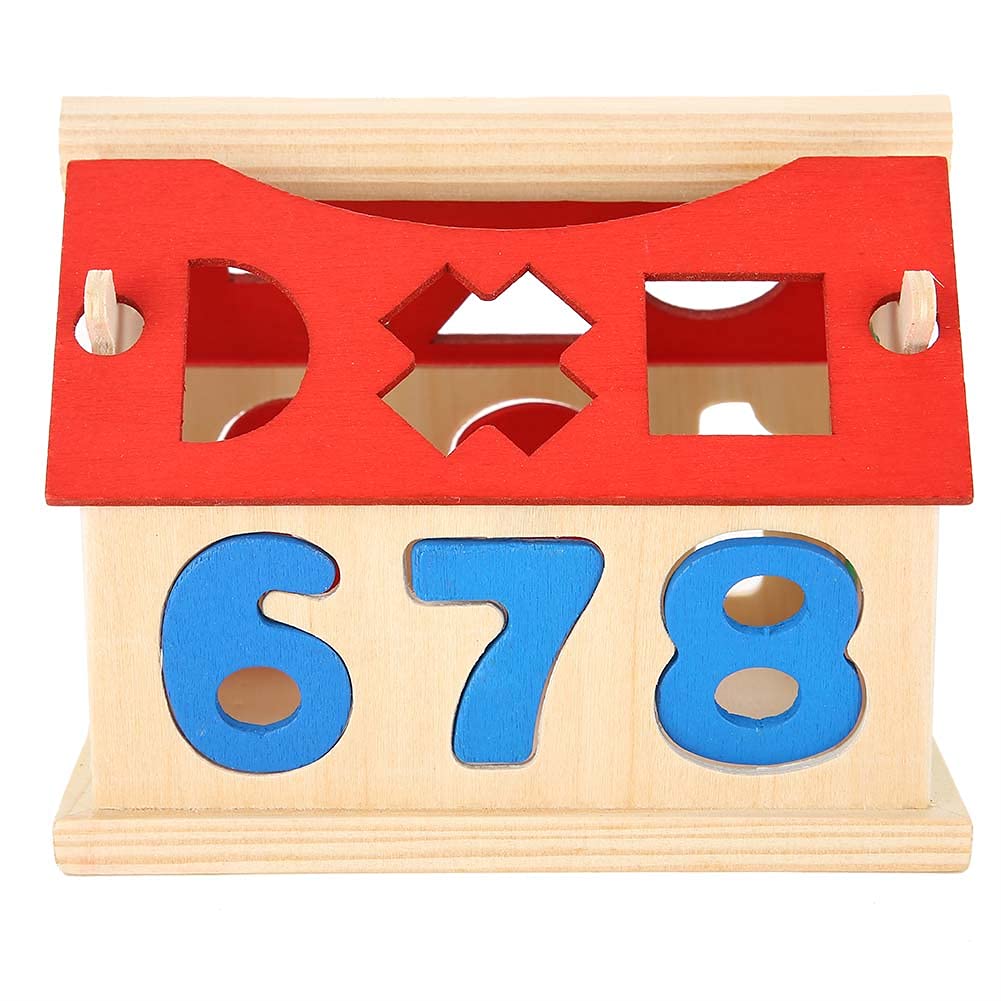Fidtoy Wooden Number House Toy for Kids | Montessori Counting and Shape Learning