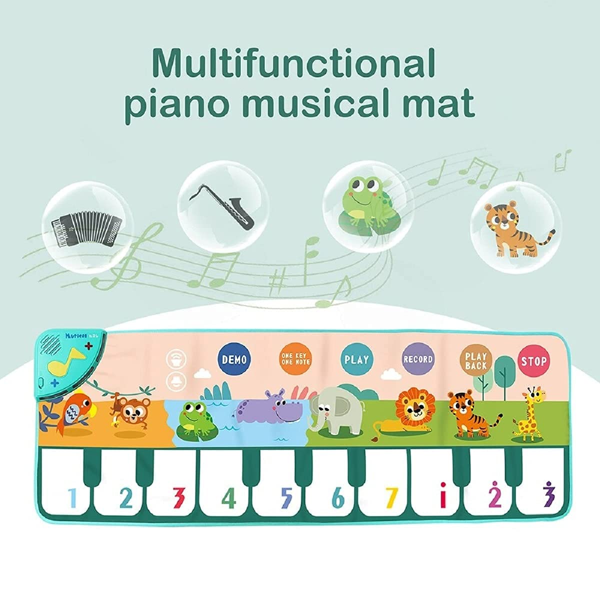 Tapis de piano musical Fidtoy pour tout-petits – Jouet d'apprentissage interactif et piste de danse