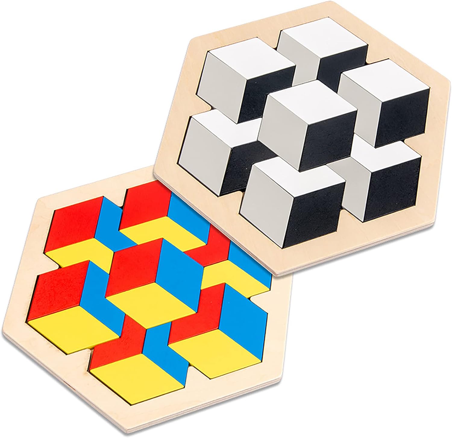 Fidtoy Tangram Vivid Color Cubes Montessori Puzzle Toy for Kids