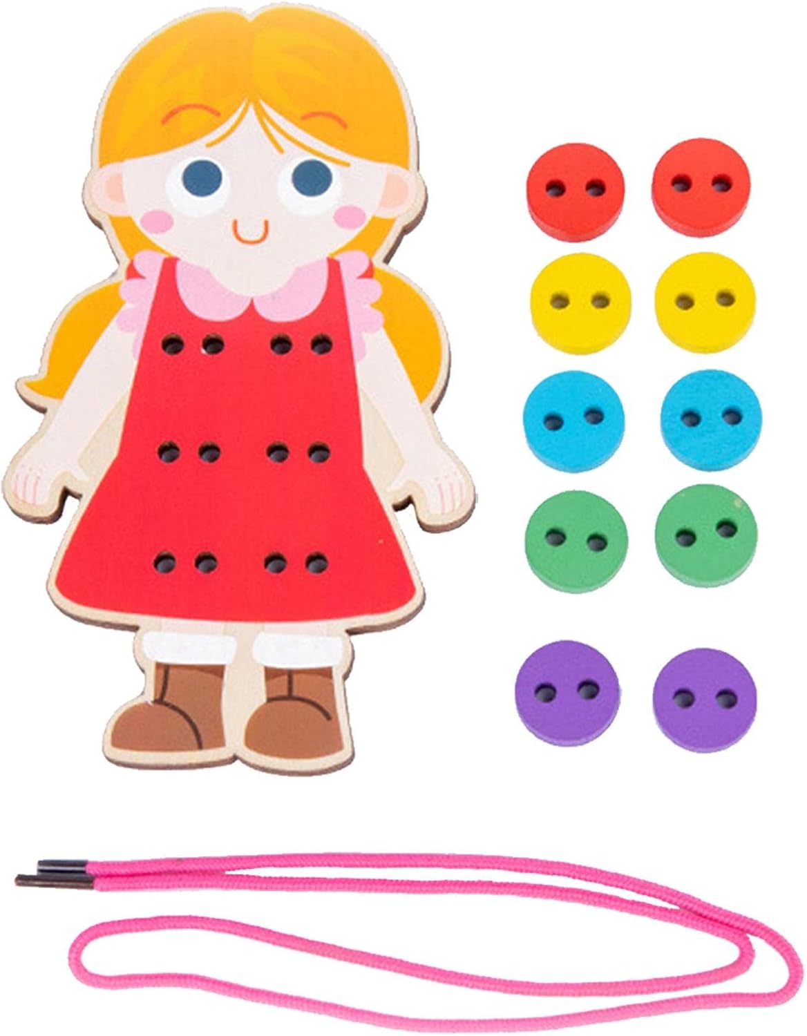 Kongou Bouton à Coudre Jouet | Cartes à Coudre pour Enfants pour Apprendre les Compétences de Base, Jeu de Motricité Fine Montessori pour le Développement