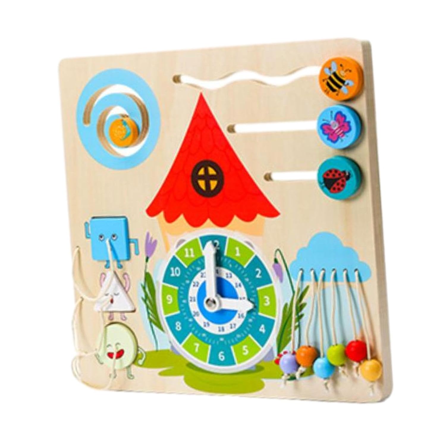 Lyla Tablero de Actividades de Madera Montessori Juguete para Regalo de Cumpleaños Niños Juguete de Avión para Viaje Estilo C