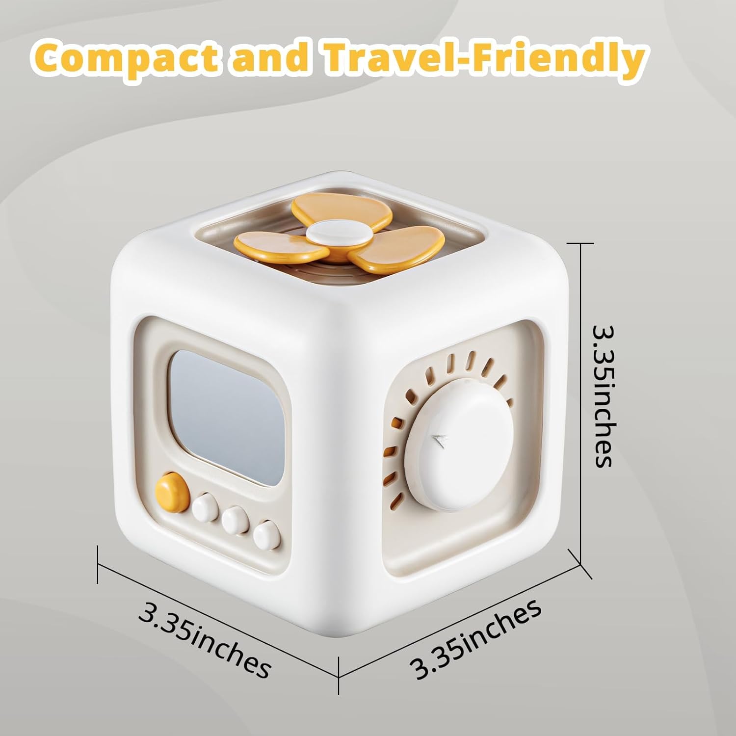 Fidtoy Cube Montessori d'activités 6 en 1 pour tout-petits – Cube d'activités sensorielles portable avec boutons, engrenages, textures, jeu de motricité fine et apprentissage en voyage