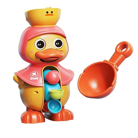 Juguete de baño Fidtoy de pato para niños pequeños – Juego interactivo de agua con noria giratoria