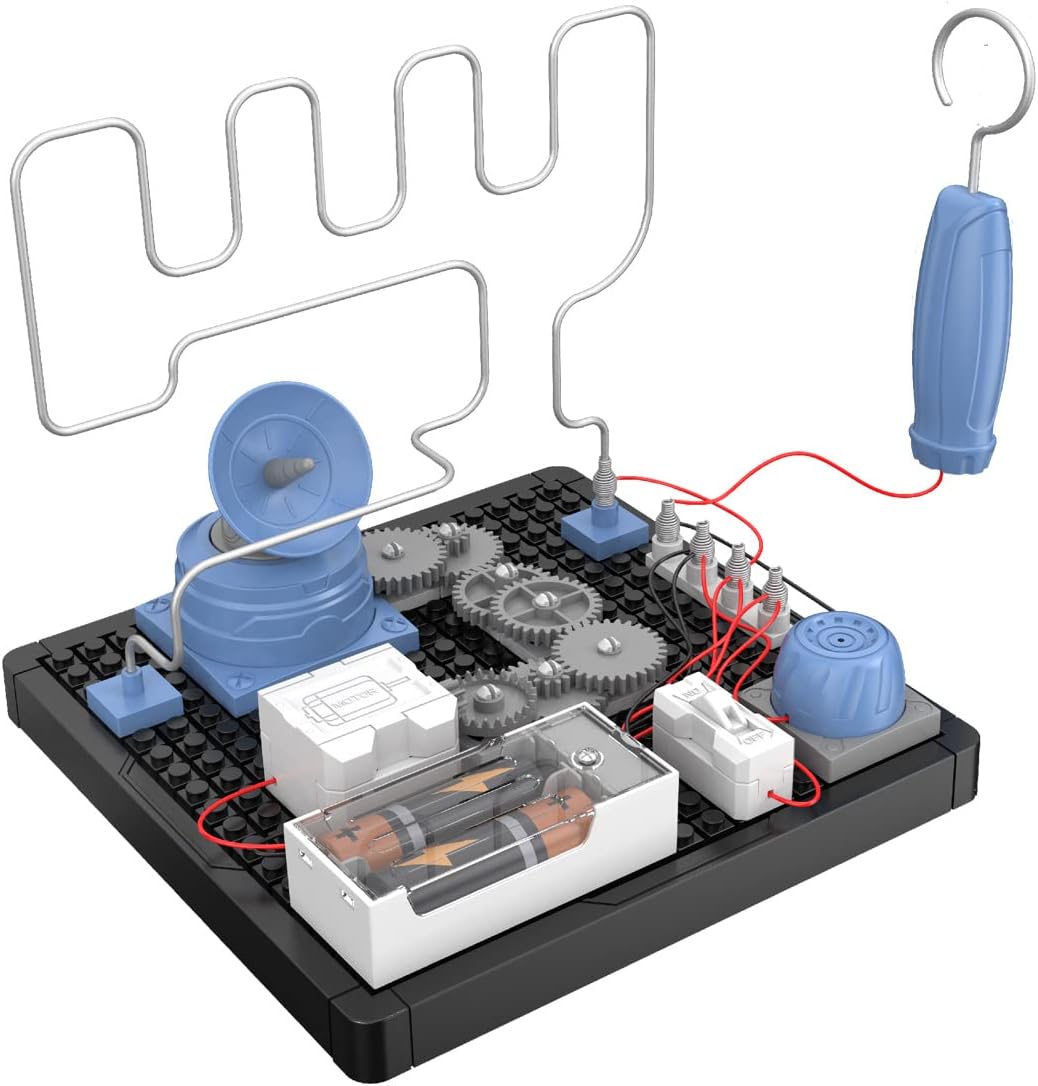Fidtoy Circuits & Machinery Electric Maze Experiment Kit for Kids STEM Science Building Toy with Circuit & Gear Drive Learning