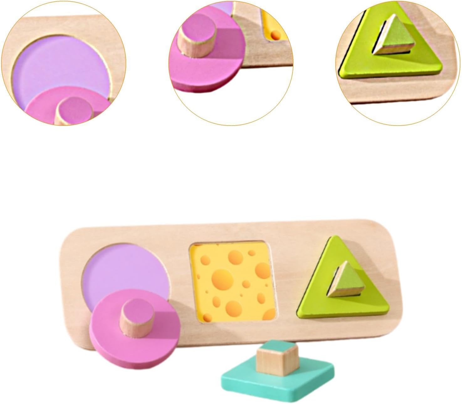 Rompecabezas de madera Fidtoy con clavijas para clasificar formas, juguete Montessori para reconocimiento de colores, habilidades motoras finas, aprendizaje temprano y regalo educativo para niños