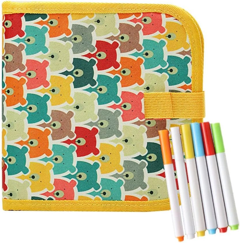 Fidtoy Livre de Dessin Réutilisable pour Enfants – Cahier de Gribouillage Effaçable avec Marqueurs Lavables, Tablette de Dessin Portable pour Voyage, Thème Dinosaure et Pratique d'Écriture Créative