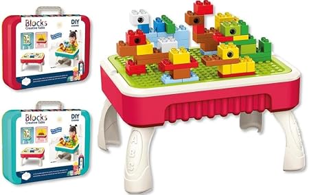 Mesa de construcción 3 en 1 multifuncional con bloques de construcción maletín - T10
