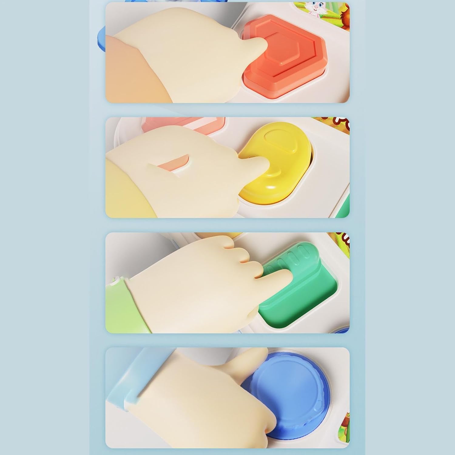Fidtoy Montessori Pop Up Animal Activity Toy pour les tout-petits - Jouet d'apprentissage silencieux pour la motricité fine