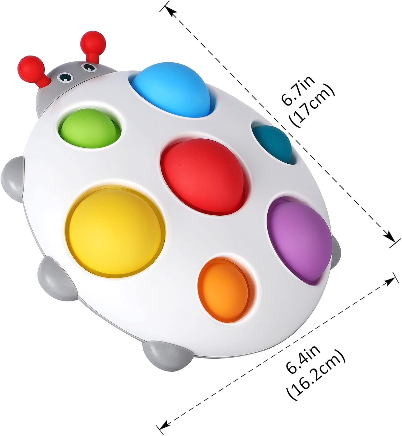 Fidtoy Baby Sensory Pop Toy Juguete sensorial de silicona para bebés con hoyuelos para niños pequeños de 6 meses o más, tabla de burbujas táctil, juguete de baño de viaje tranquilo, juguete de habilidades motoras finas