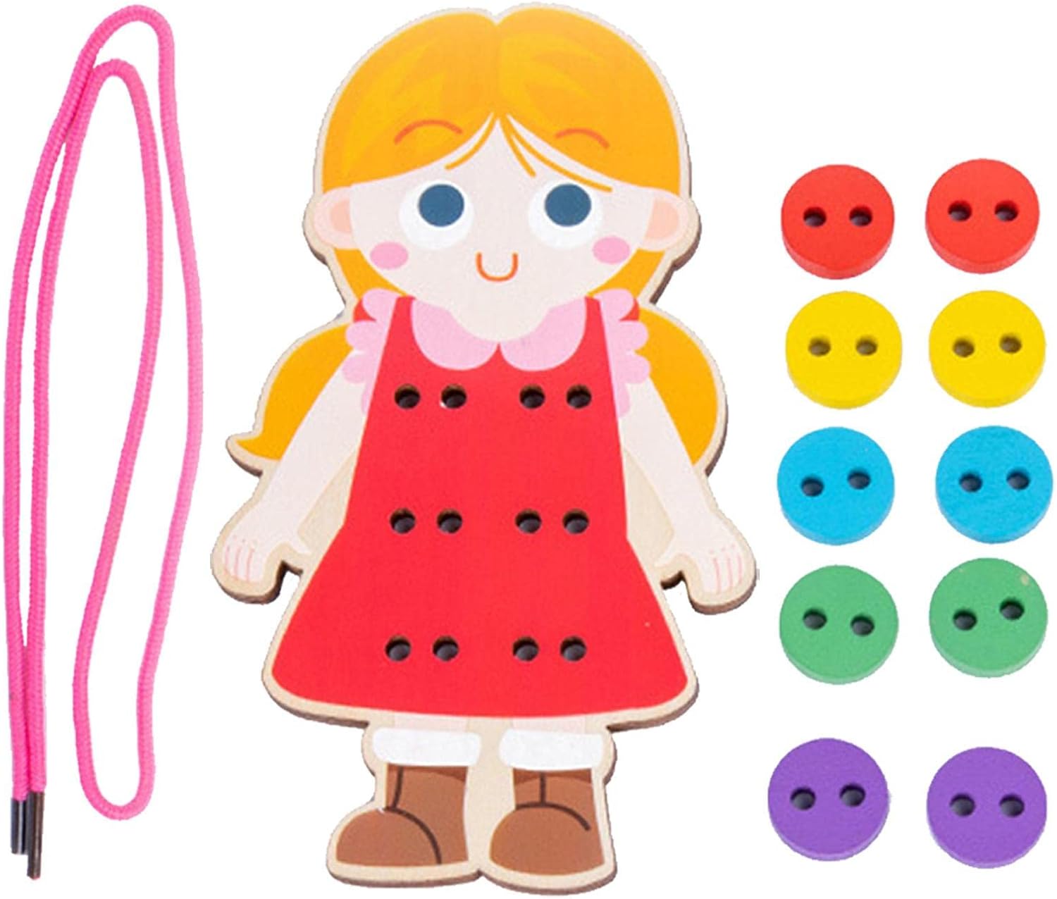 Kongou Bouton à Coudre Jouet | Cartes à Coudre pour Enfants pour Apprendre les Compétences de Base, Jeu de Motricité Fine Montessori pour le Développement